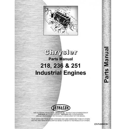 Parts Manual Fits Chrysler Tractor 251F (CY-P-ENG218+)